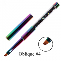 Pensula varf inclinat nr. 4 holo rainbow- Everin